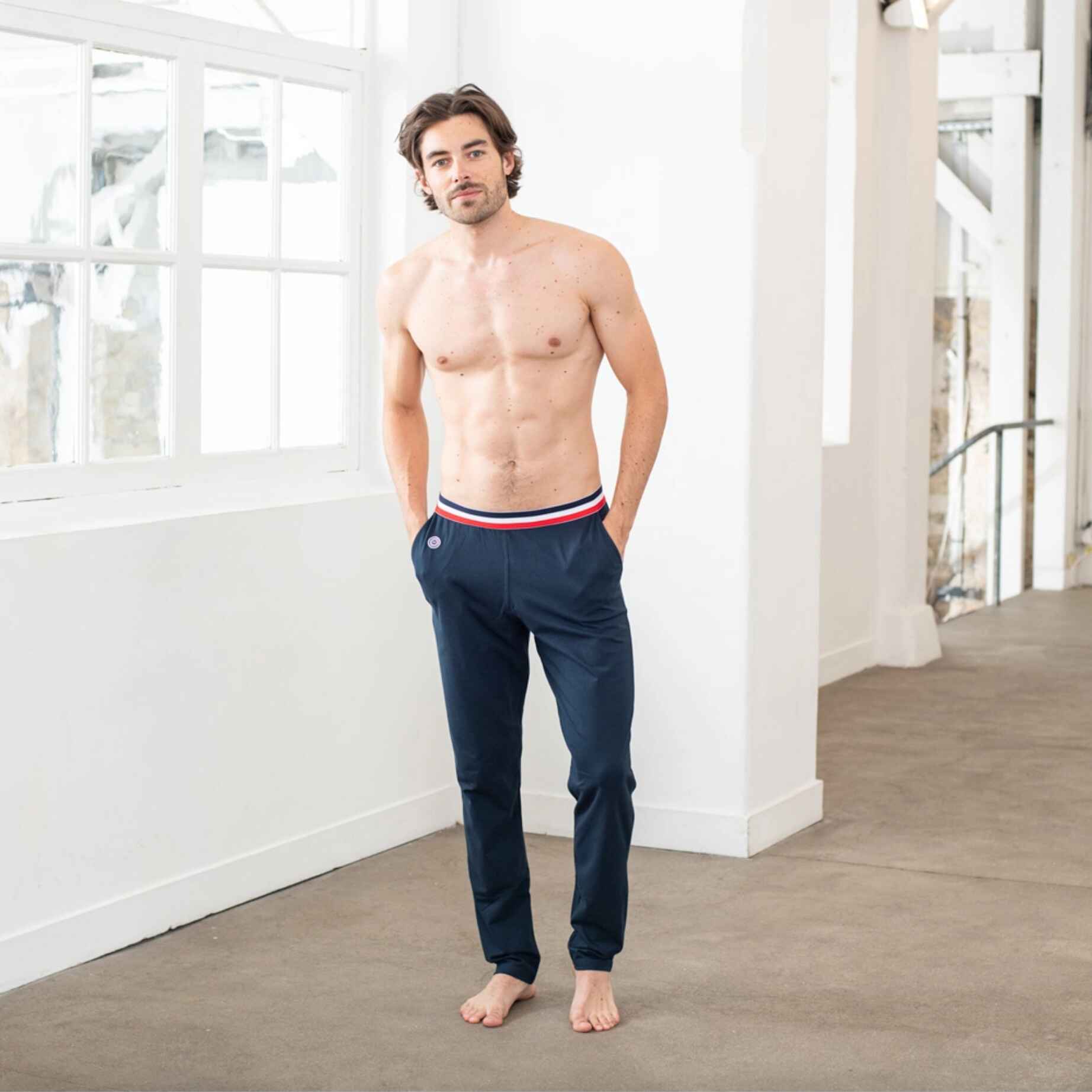 Bas De Pyjama Long Pour Homme Le Slip Français - Indomptable, 100% Fabriqué En France - Ceinture élastique 3,5 Cm, Confortable - Pour Maison Et Nuit