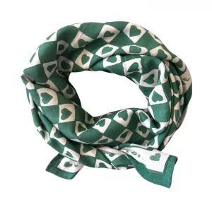Foulard -  Damier Cœur Sapin (100cm)