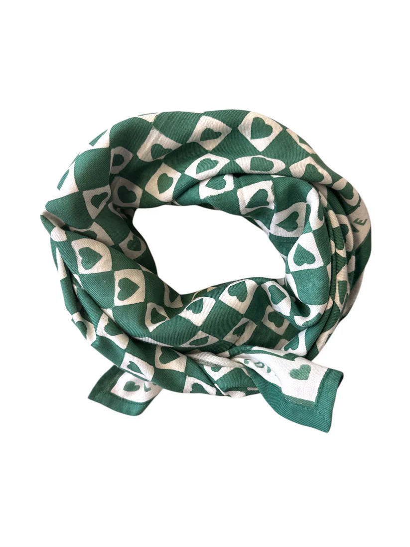 Foulard - Damier Cœur Sapin (100cm)