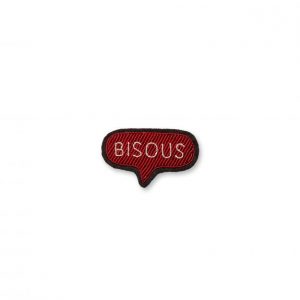 Broche brodée à la main - Bisous Rouge