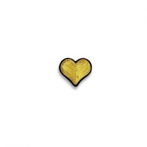 Broche brodée à la main - Cœur Doré