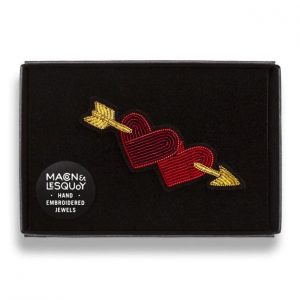 Broche brodée à la main - Cupidon