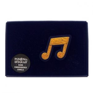 Broche brodée à la main - Double Croche