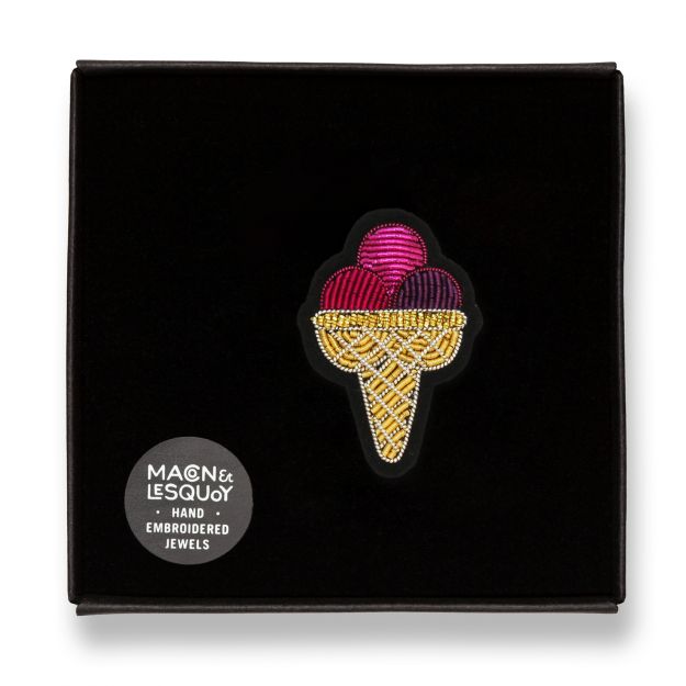 Broche brodée à la main - Glace Gourmande – Image 2
