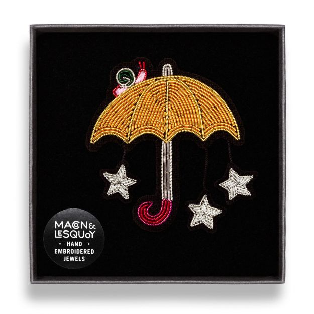 Broche brodée à la main - Parapluie Etoilé – Image 2