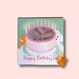 Coffret Thé "Joyeux Anniversaire" – 10 Sachets en Forme de Gâteau