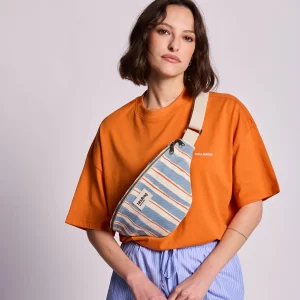Sac Banane - Rayures orange et bleu